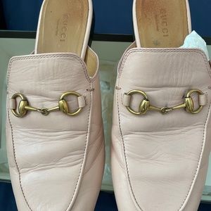 Gucci pink backless loafers size 7